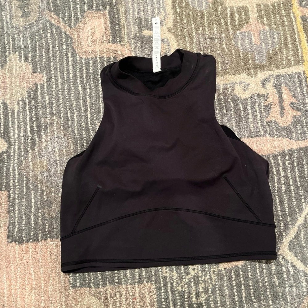 Lululemon Black And Crop Top Tank Yoga Racerback Long Line Bra 10